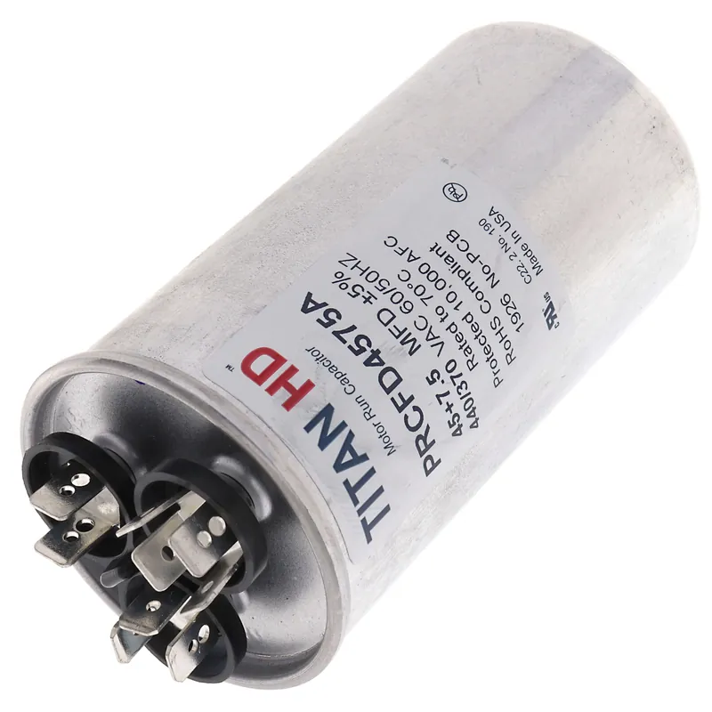 Titan Hd PRCFD4575A 45/7.5 MFD Round Dual Motor Run Capacitor 440/370V