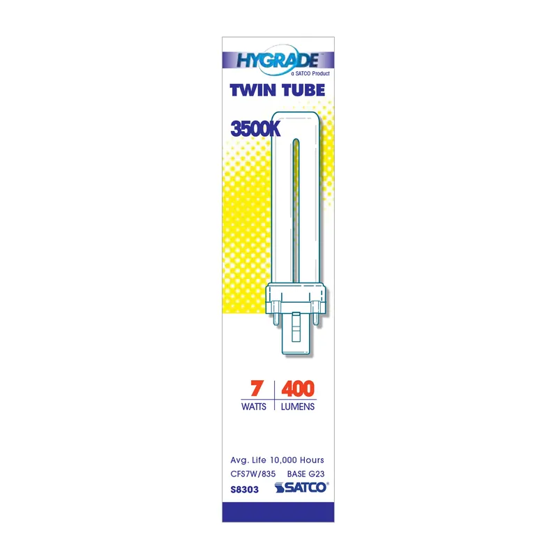 Satco S8303 7W T4 Compact Fluorescent Light Bulb with G23 Base
