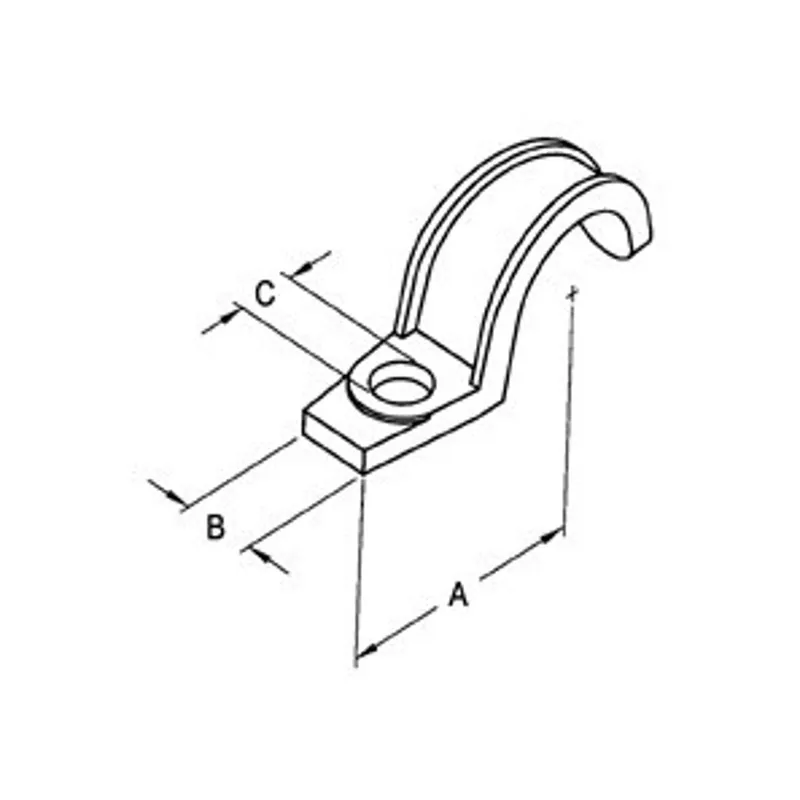 Bridgeport 922 emt one hole strap malleable iron 1 inch