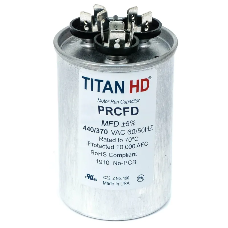 Titan Hd PRCFD255A Round Motor Dual Run Capacitor 25/5 Microfarad Rating