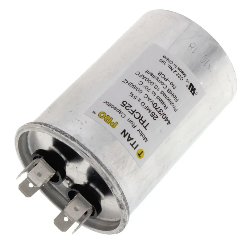 Titan Pro TRCF25 Round Motor Run Capacitor 25 Microfarad 370-440VAC