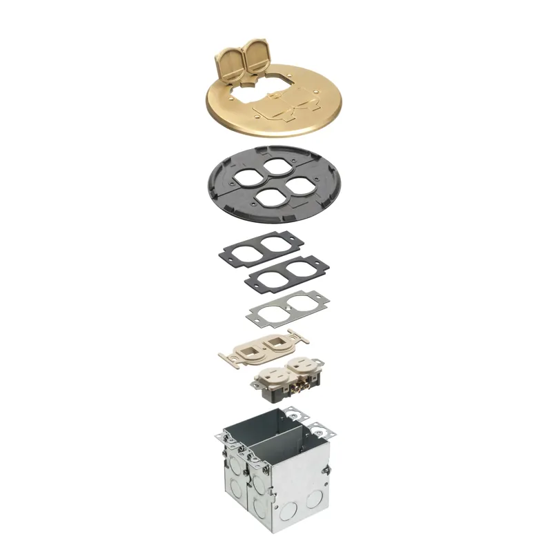 Arlington FLB6242MB Combination Floor Box Kit with Low Voltage Divider