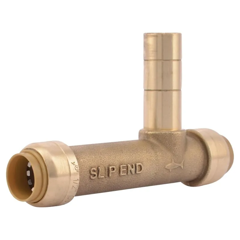 Sharkbite U4482LF Brass Push Service Slip Tee Adapter 1/2 inch x 1/2 inch x 1/2 inch CTS