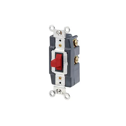 Leviton 1257R Toggle Switch, Single-Pole, Quiet Switch, Extra Heavy Duty Spec Grade, Grounding
