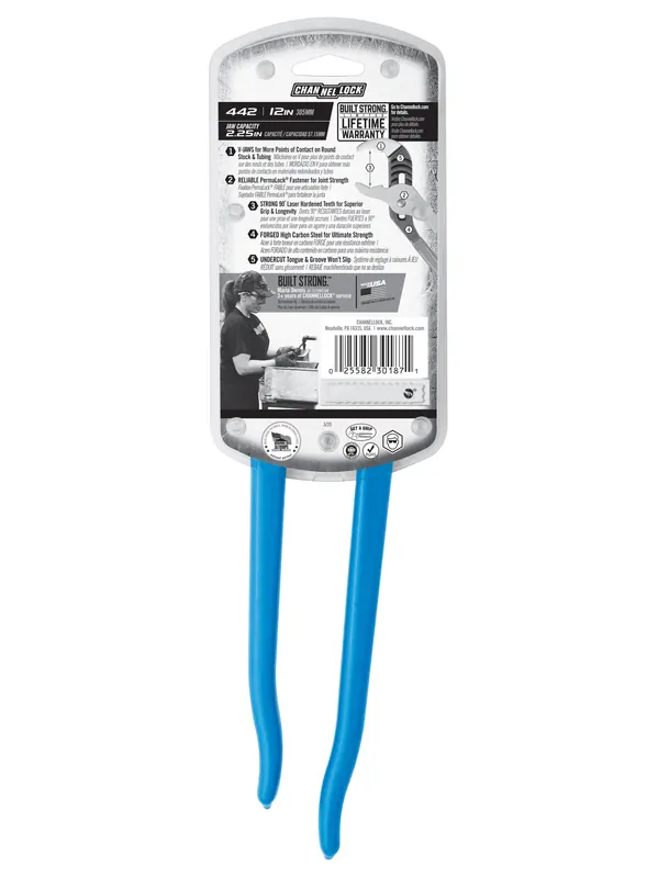 Channellock 442G 12-inch V-Jaw Tongue & Groove Pliers
