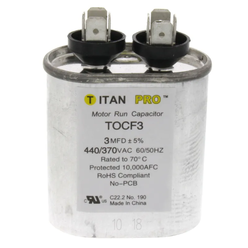 Titan Pro TOCF3 Motor Run Capacitor, 3 MFD, 2-3/4 in. H