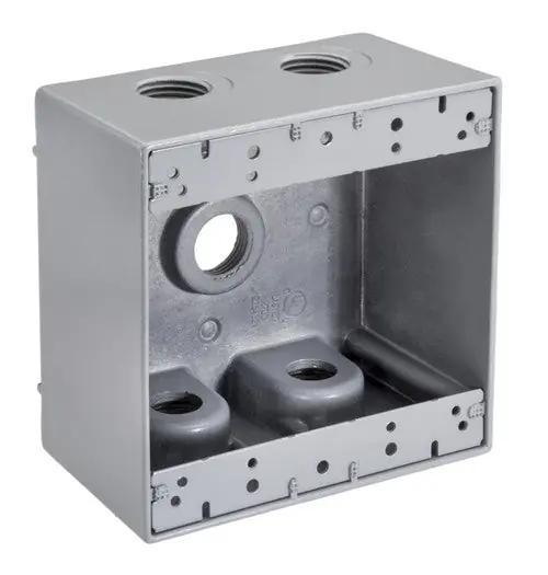 Tops WDB2575 3/4 inches 5 Hole, Deep, Double Gang Weatherproof Box (1 Pack)