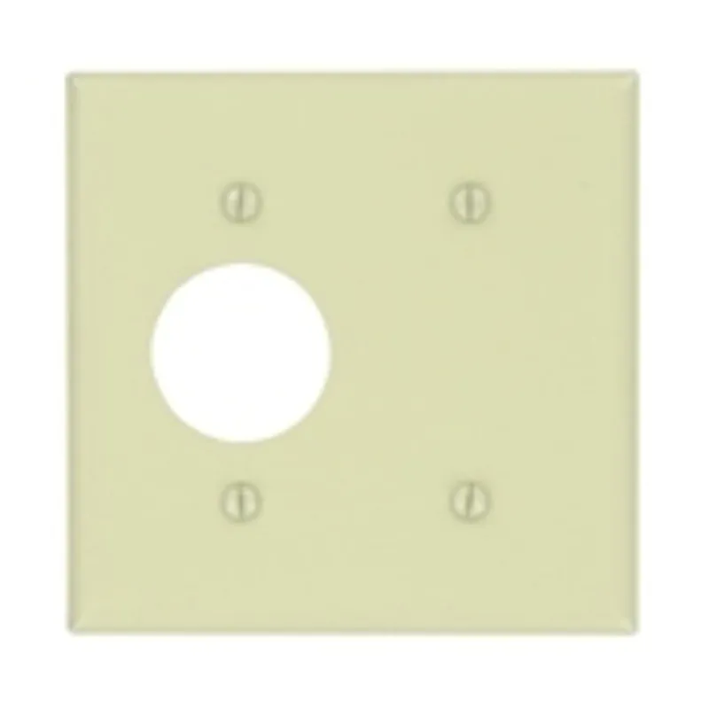 Leviton 88085 2-Gang 1-Blank 1-Single 1.406-Inch Diameter Device Combination Wallplate