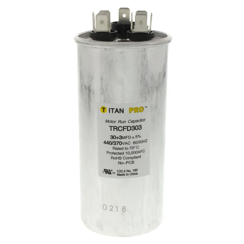 Titan Pro TRCFD303 30/3 MFD Round Dual Motor Run Capacitor (440/370V)