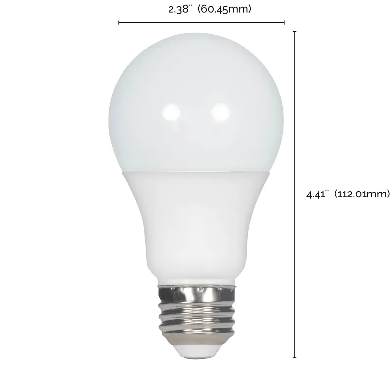 Satco S11412 9 Watt A19 LED - 2700K - Medium Base - 220 Degree Beam Spread - 100-Pack