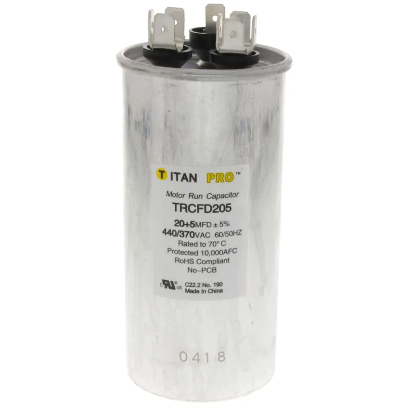 Titan Pro TRCFD205 Round Motor Dual Run Capacitor 20/5 Microfarad Rating REPLACEMENT 328P2005H44N31N5X