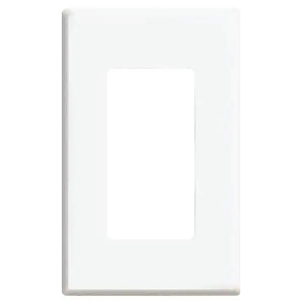 Leviton 80301W Decora Plus 1-Gang Screwless Wallplate Polycarbonate (1-Pack)