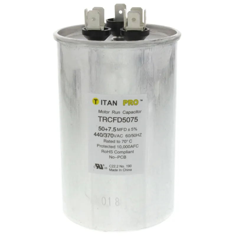 Titan Pro TRCFD5075 Motor Dual Run Cap 50/7.5 MFD 370-440V