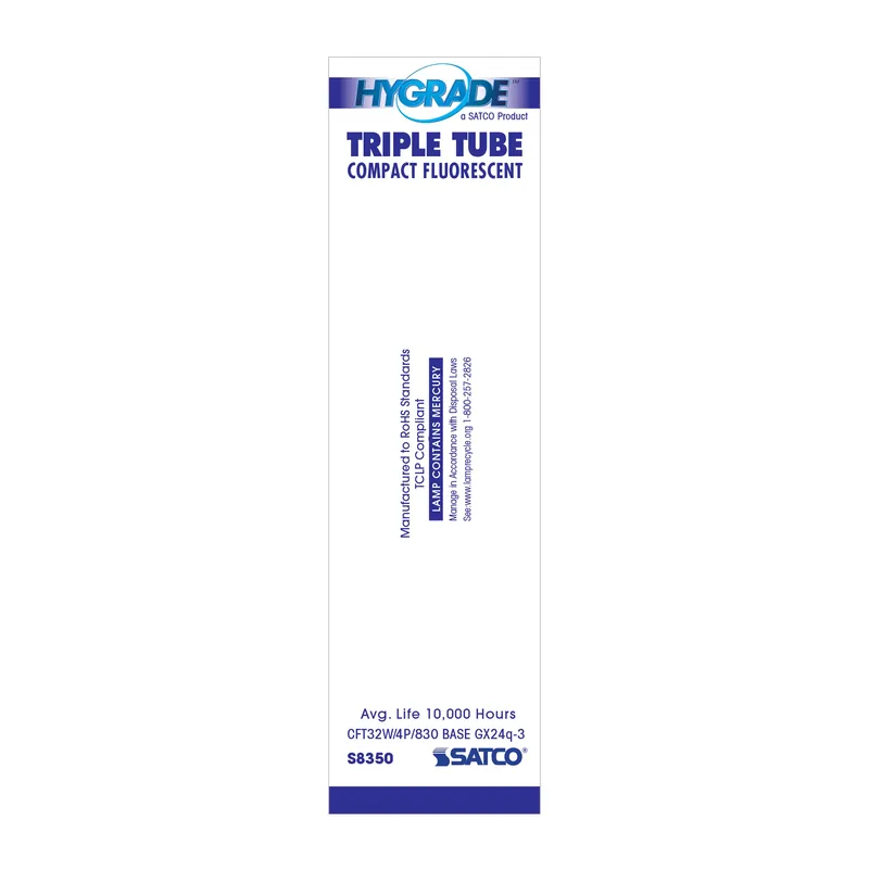 Satco S8350 compact fluorescent triple twin 4 pin lamp 32 W