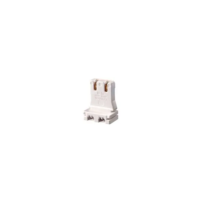 Leviton 13150 Medium Base, Bi-Pin, Standard Fluorescent Lampholder, Low Profile, Slide-On, Straight-In Double Edge, 660W