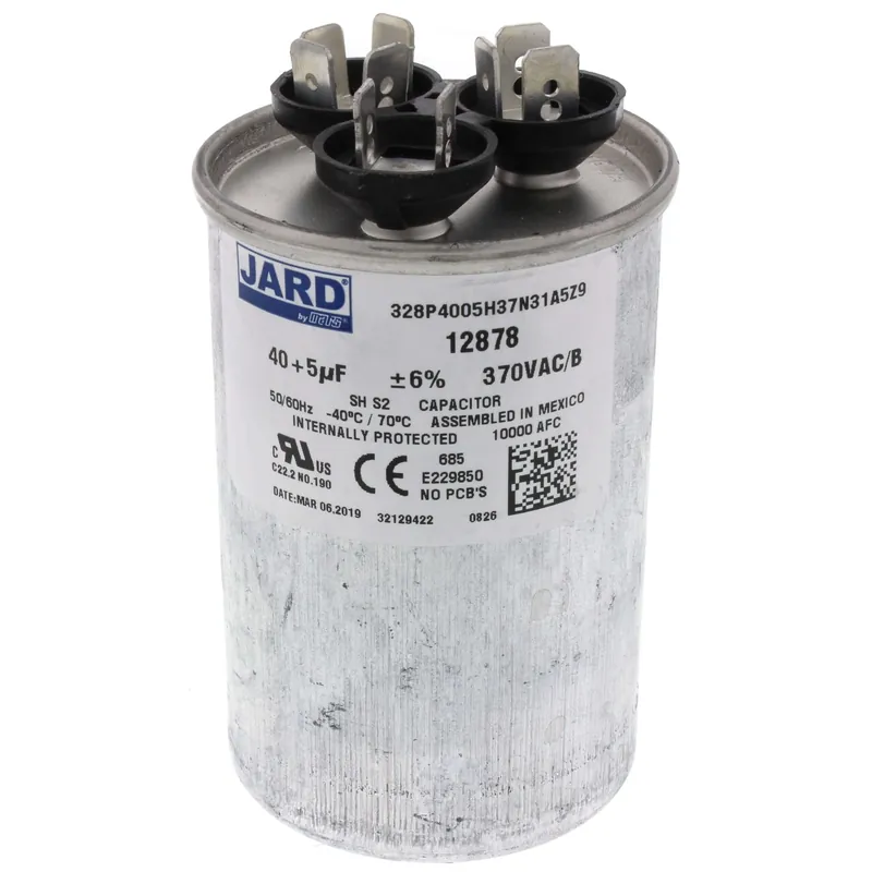 Jard 12878 40/5 mfd 370V Dual Round Run Capacitor