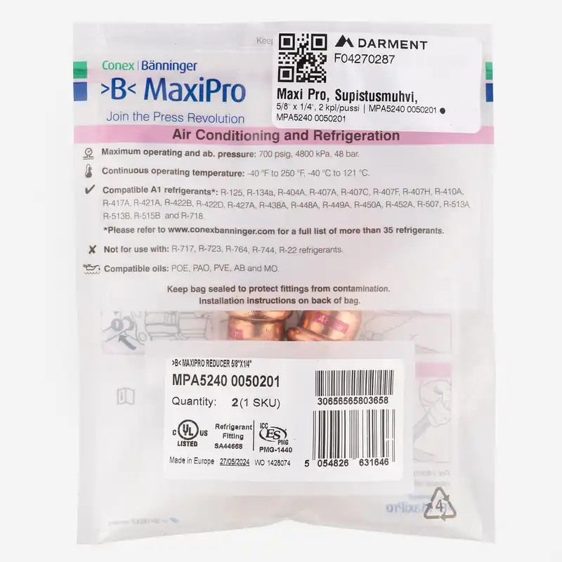 Maxipro MPA5240 0050201 Reducing Coupler 5/8 inches x 1/4 inches