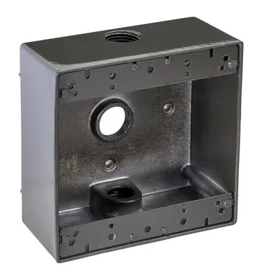Topaz WB2350 1/2 inches 3 Hole Double Gang Weatherproof Box (1 Pack)