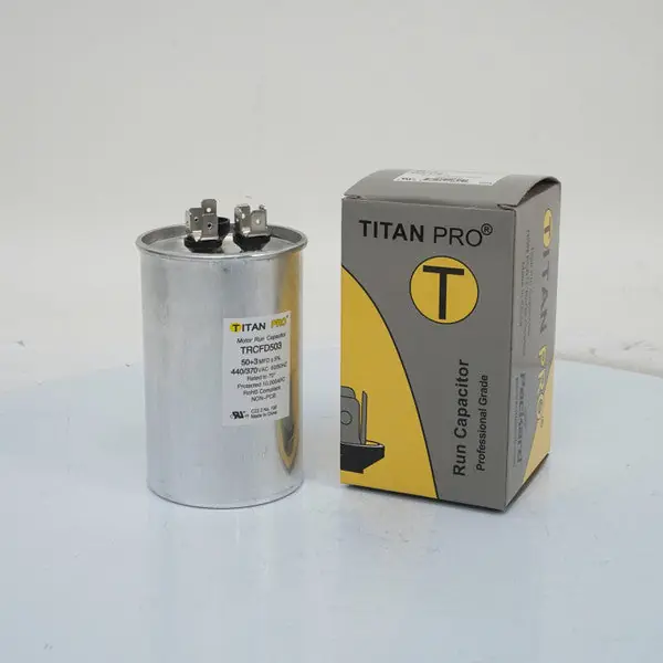 Titan Pro TRCFD503 Run Capacitor 50+3 Mfd 440/370 Volt Round