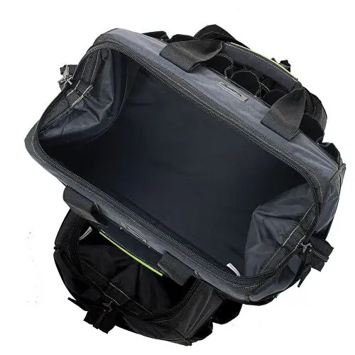 Safety ACW-6Y padded base polyester tool bag over 24 pockets wide open