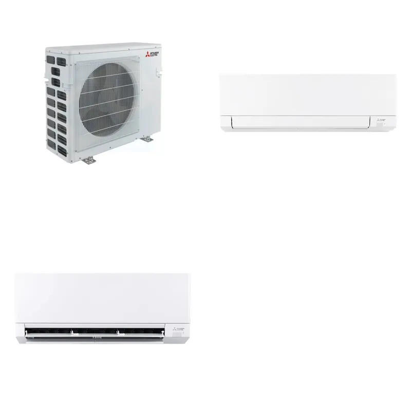 Mitsubishi Multi-Zone 40500 BTU R-454B 20 SEER2 2-Zone Wall-Mounted Mini Split Heat Pump System - 18K+24K