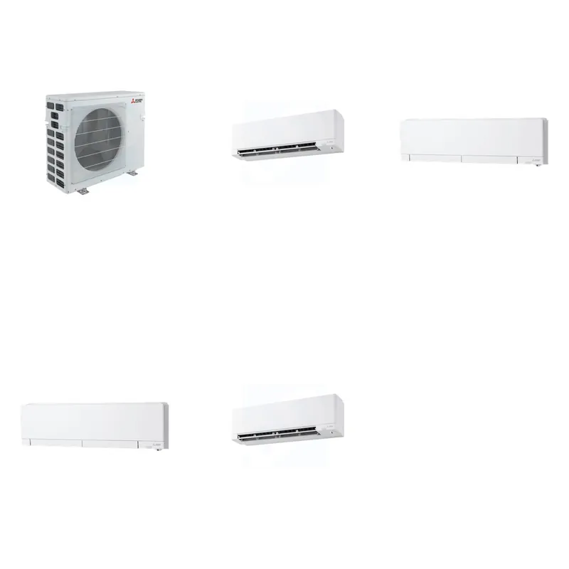Mitsubishi Multi-Zone 40500 BTU R-454B 20 SEER2 4-Zone Wall-Mounted Hyper Heat Mini Split Heat Pump System - 9K+12K+12K+15K