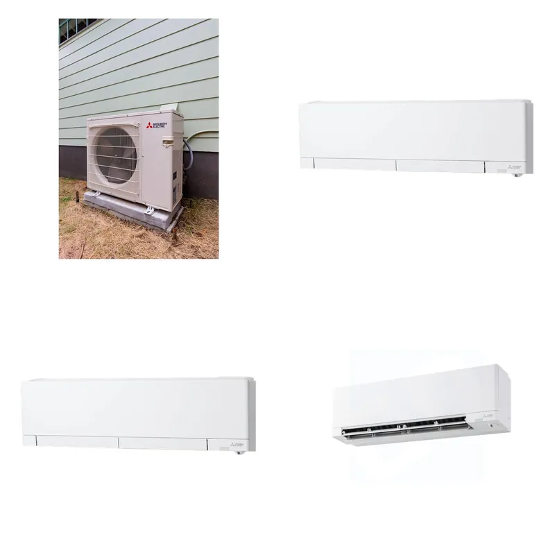 Mitsubishi Multi-Zone 22000 BTU R-454B 20 SEER2 3-Zone Wall-Mounted Hyper Heat Mini Split Heat Pump System - 6K+6K+9K