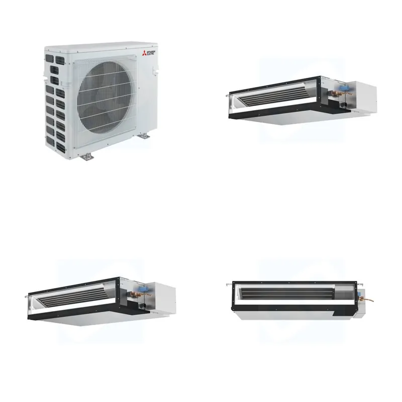 Mitsubishi Multi-Zone 40500 BTU R-454B 16 SEER2 3-Zone Ducted Low-Static Mini Split Heat Pump System - 15K+15K+18K