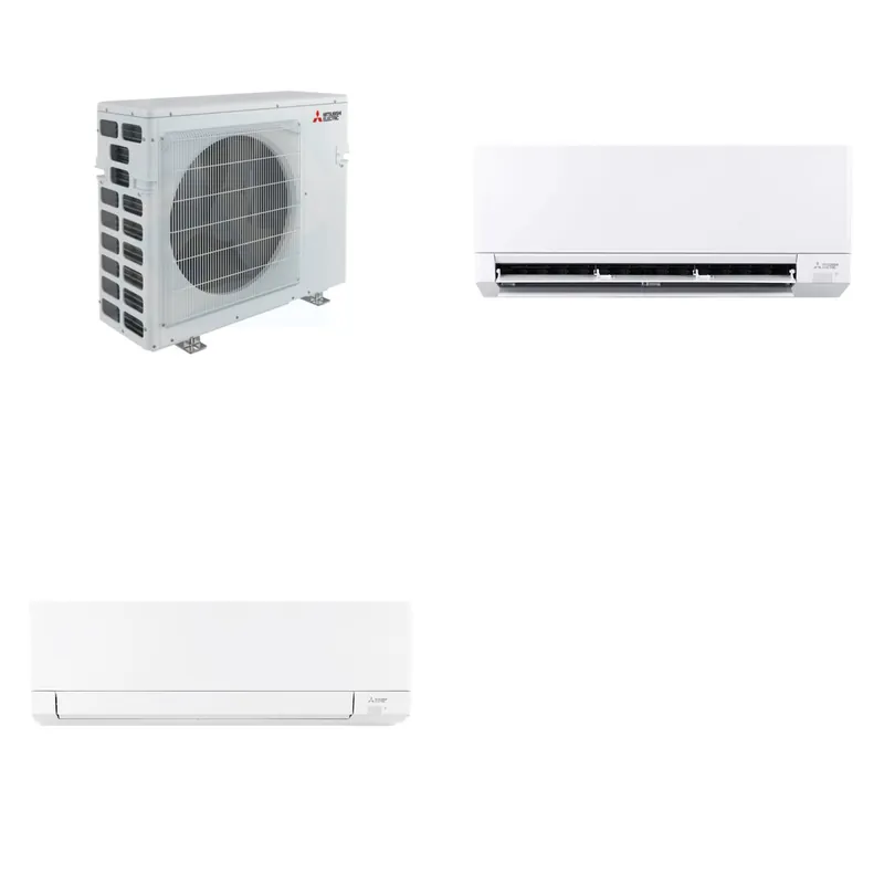 Mitsubishi Multi-Zone 40500 BTU R-454B 20 SEER2 2-Zone Wall-Mounted Mini Split Heat Pump System - 9K+15K