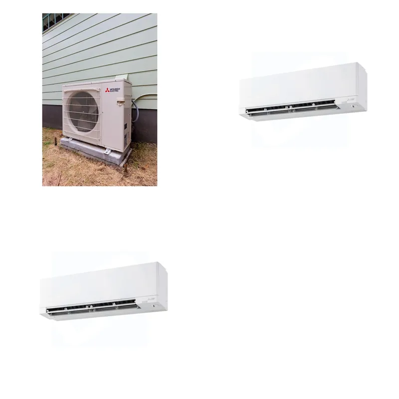 Mitsubishi Multi-Zone 22000 BTU R-454B 20 SEER2 2-Zone Wall-Mounted Hyper Heat Mini Split Heat Pump System - 9K+18K