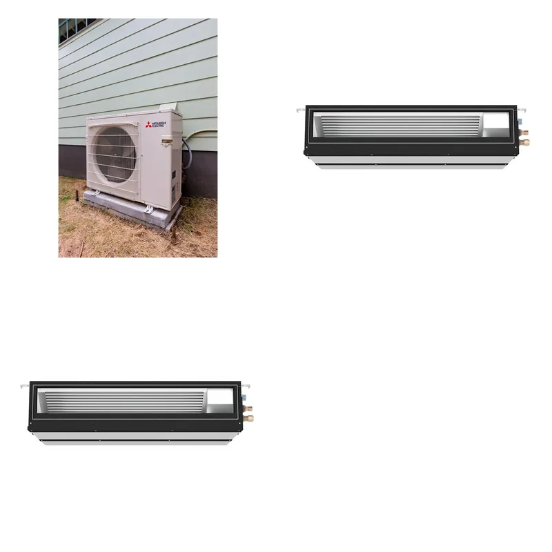 Mitsubishi Multi-Zone 22000 BTU R-454B 16 SEER2 2-Zone Ducted Medium-Static Mini Split Heat Pump System - 9K+18K