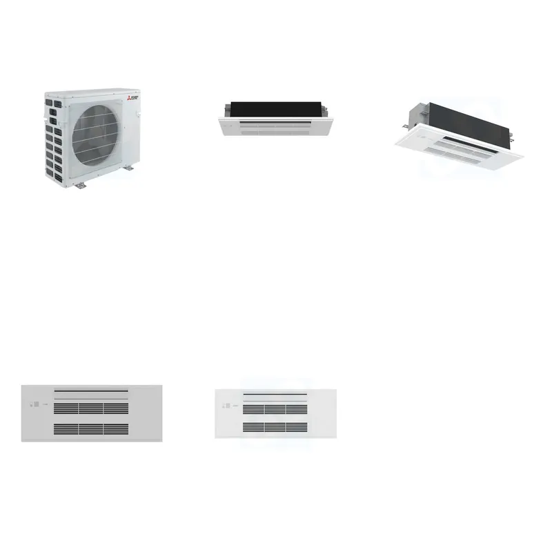 Mitsubishi Multi-Zone 40500 BTU R-454B 20 SEER2 2-Zone 1-Way Ceiling Cassette Mini Split Heat Pump System - 6K+18K