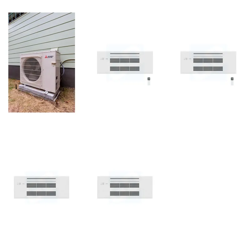 Mitsubishi Multi-Zone 22000 BTU R-454B 20 SEER2 2-Zone 1-Way Ceiling Cassette Mini Split Heat Pump System - 9K+9K