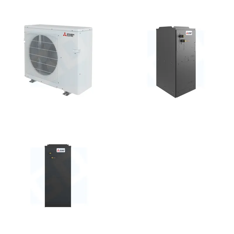 Mitsubishi Multi-Zone 28600 BTU R-454B 18 SEER2 2-Zone Multi-Position Air Handler Heat Pump System - 12K+18K