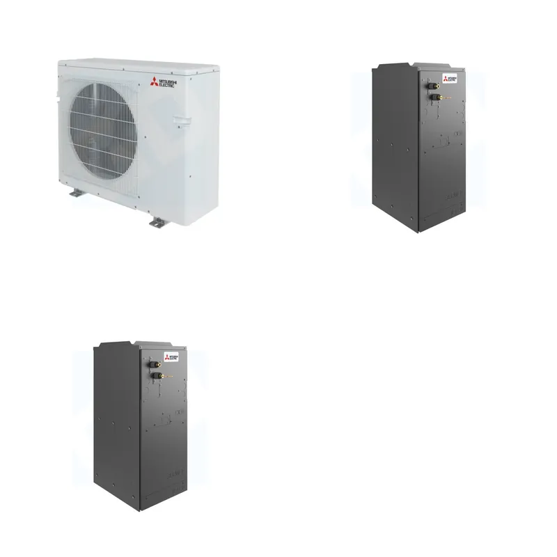 Mitsubishi Multi-Zone 28600 BTU R-454B 18 SEER2 2-Zone Multi-Position Air Handler Heat Pump System - 12K+12K