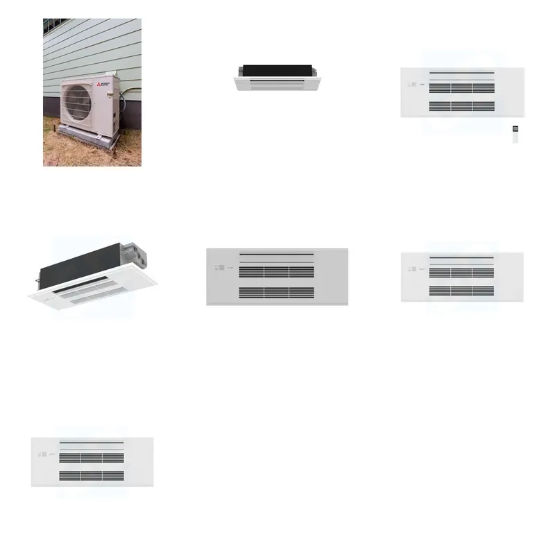 Mitsubishi Multi-Zone 22000 BTU R-454B 20 SEER2 3-Zone 1-Way Ceiling Cassette Mini Split Heat Pump System - 6K+9K+12K