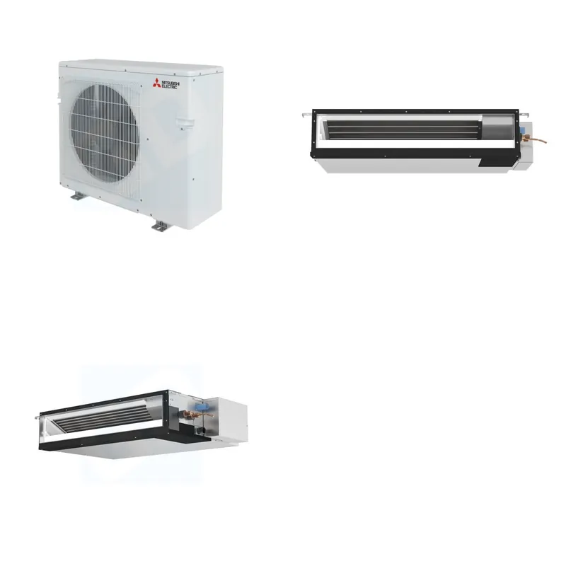 Mitsubishi Multi-Zone 28600 BTU R-454B 16 SEER2 2-Zone Ducted Low-Static Mini Split Heat Pump System - 9K+15K