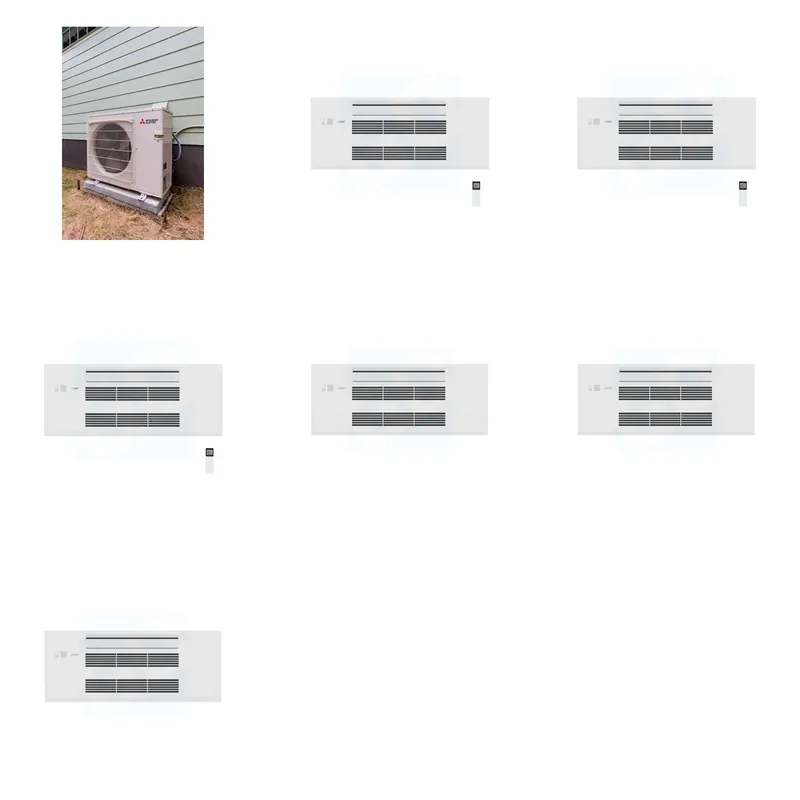 Mitsubishi Multi-Zone 22000 BTU R-454B 20 SEER2 3-Zone 1-Way Ceiling Cassette Mini Split Heat Pump System - 9K+9K+9K
