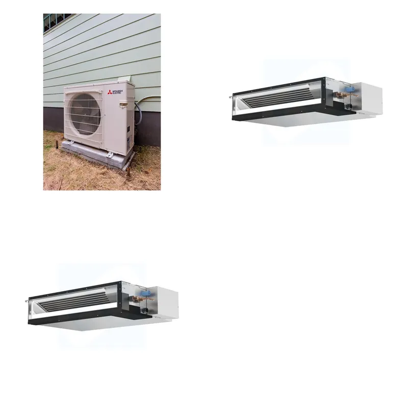 Mitsubishi Multi-Zone 22000 BTU R-454B 16 SEER2 2-Zone Ducted Low-Static Mini Split Heat Pump System - 12K+15K