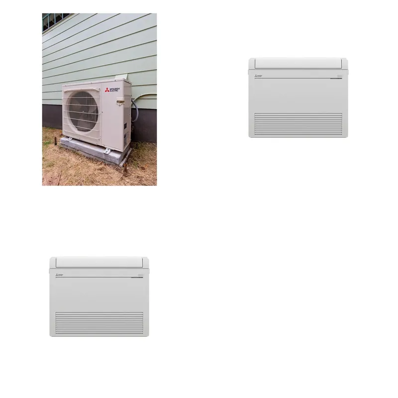 Mitsubishi Multi-Zone 22000 BTU R-454B 20 SEER2 2-Zone Floor-Mounted Mini Split Heat Pump System - 9K+15K