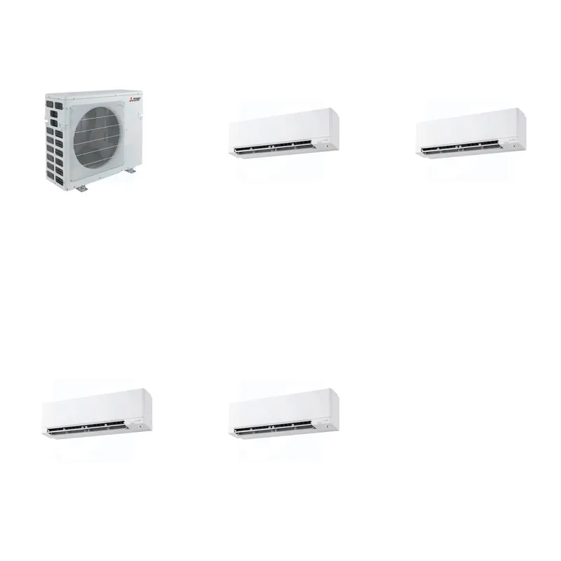 Mitsubishi Multi-Zone 40500 BTU R-454B 20 SEER2 4-Zone Wall-Mounted Hyper Heat Mini Split Heat Pump System - 9K+9K+15K+15K