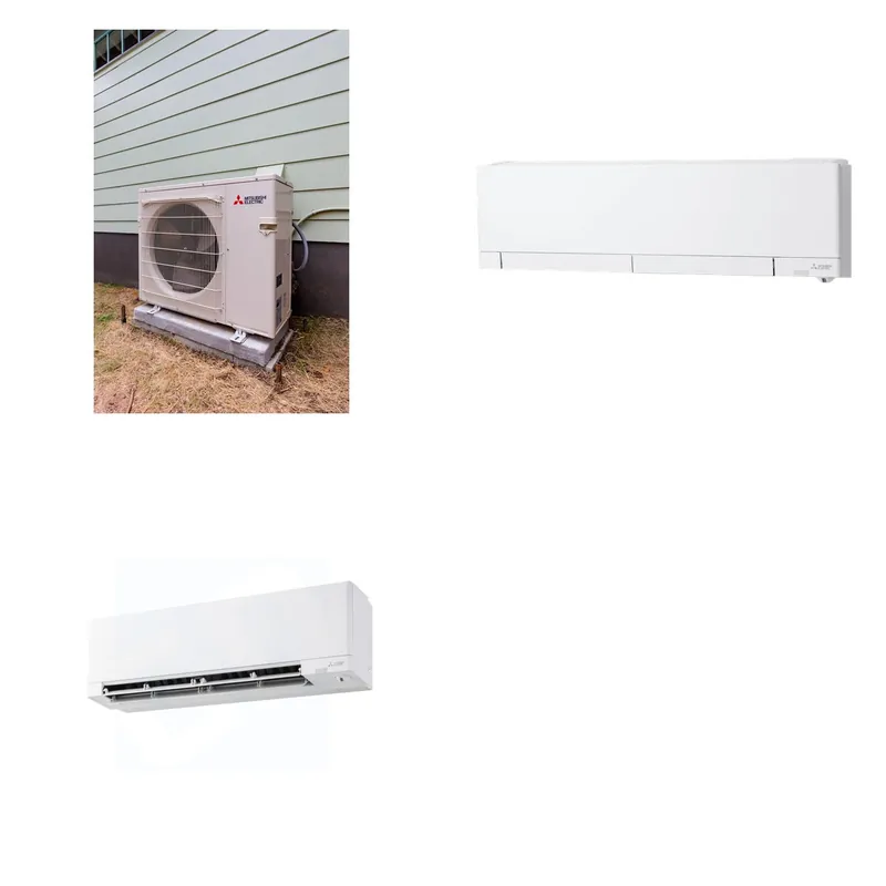 Mitsubishi Multi-Zone 22000 BTU R-454B 20 SEER2 2-Zone Wall-Mounted Hyper Heat Mini Split Heat Pump System - 6K+9K