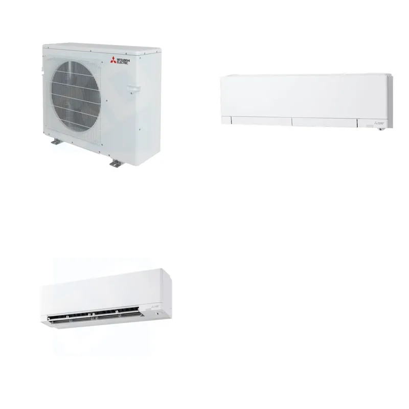 Mitsubishi Multi-Zone 36400 BTU R-454B 20 SEER2 2-Zone Wall-Mounted Hyper Heat Mini Split Heat Pump System - 6K+15K
