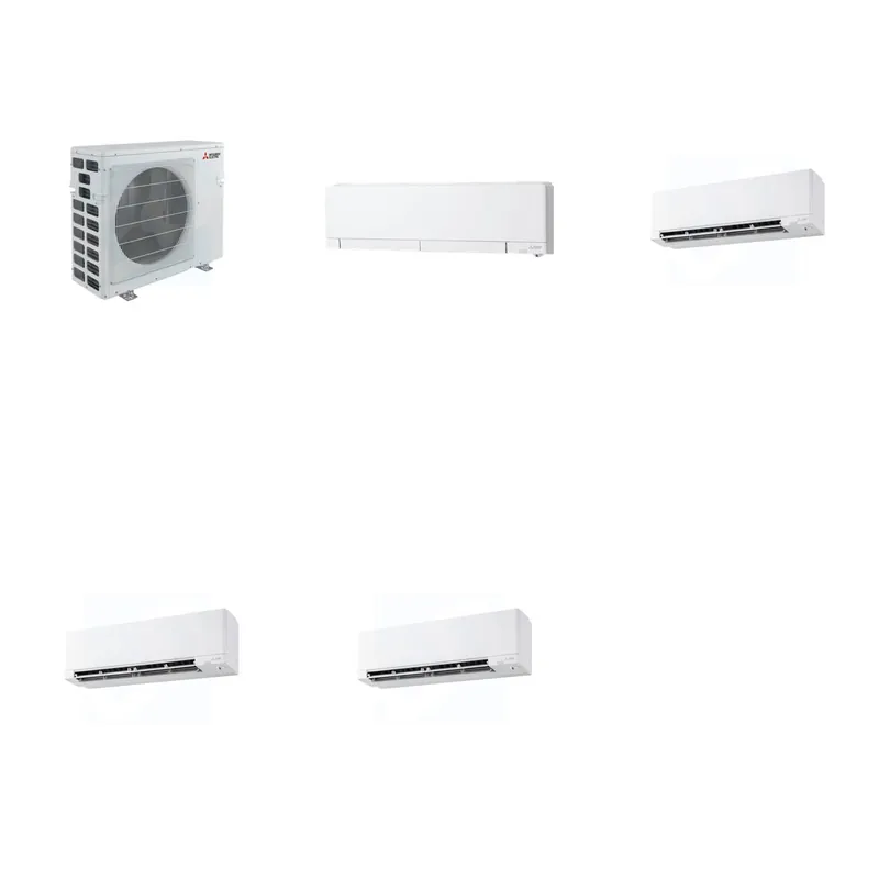 Mitsubishi Multi-Zone 40500 BTU R-454B 20 SEER2 4-Zone Wall-Mounted Hyper Heat Mini Split Heat Pump System - 6K+9K+15K+15K
