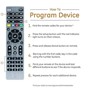 GE 33709 4-Device Universal Remote Control Designer Series