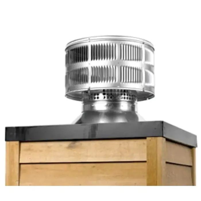 Heat & Glo TR11T-B Round Telescoping Termination Cap with Storm Collar