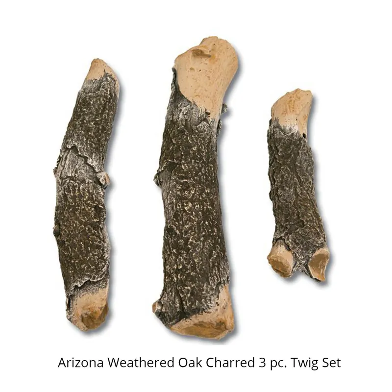 Grand Canyon AWOCTWIG3 Arizona Weathered Oak Charred Twig Set Logs, 3 Piece