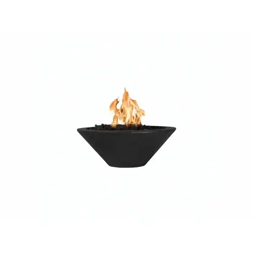 Outdoor Plus OPT-24RFOE12V-BLK-NG Cazo 24 Inch Concrete 12V Electronic Fire Bowl Natural Gas