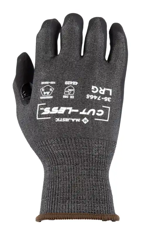 Majestic 35-7465/M Cut-Less Korplex Glove with Foam Nitrile Palm, 18g, ANSI A4