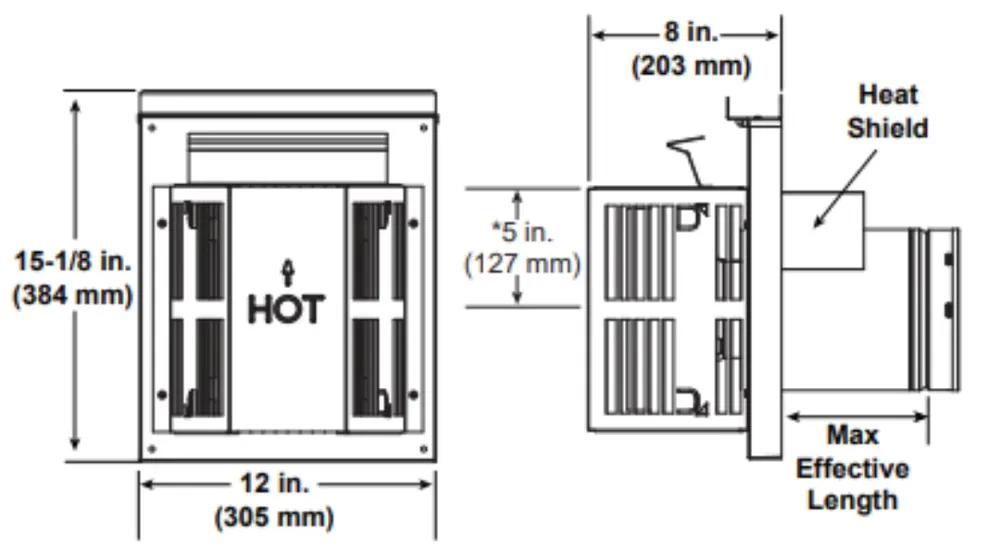 Heat & Glo SLP-TRAP1 Rear Vent Horizontal Termination Kit for SLP Vent Pipe